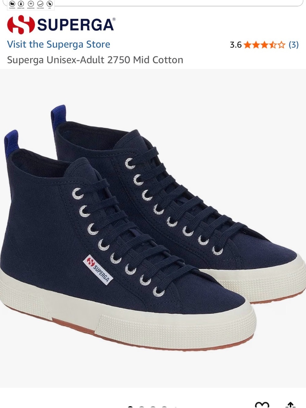 Superga Women’s 2750 Mid Cotton High-Top Sneakers - Navy
